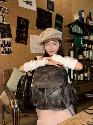 distressed school backpack