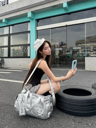 motorcycle crossbody tote