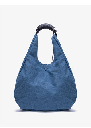 denim woven tote