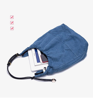 denim woven tote