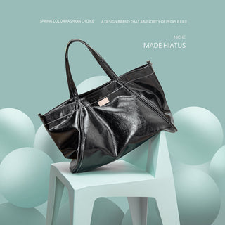 glossy wax tote