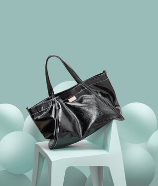 glossy wax tote