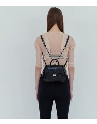 silver chain backpack