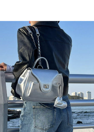 silver chain backpack
