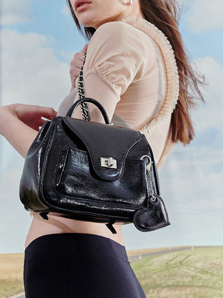 silver chain backpack