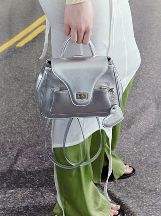 silver chain backpack
