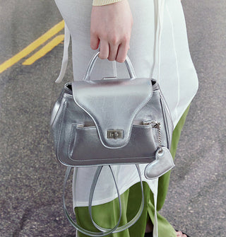 silver chain backpack