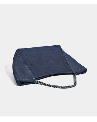 denim chain tote