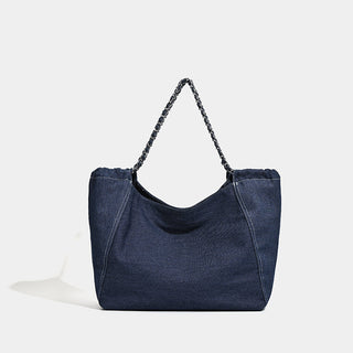denim chain tote