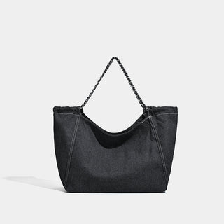 denim chain tote