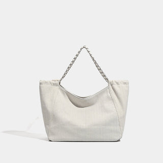 denim chain tote