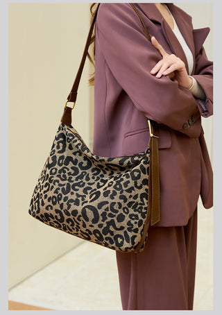 leopard canvas tote