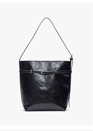 black bucket bag