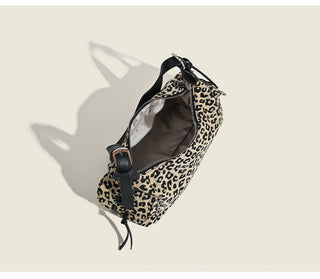 leopard baguette bag