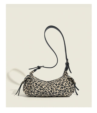 leopard baguette bag