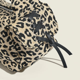 leopard baguette bag