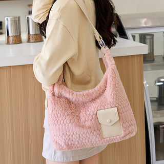 plush underarm tote