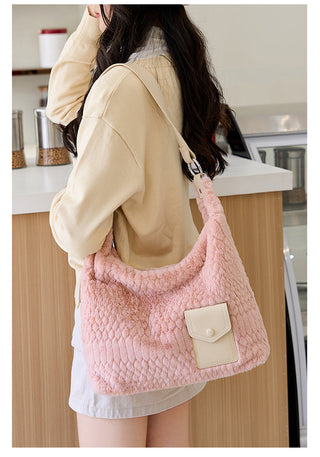 plush underarm tote
