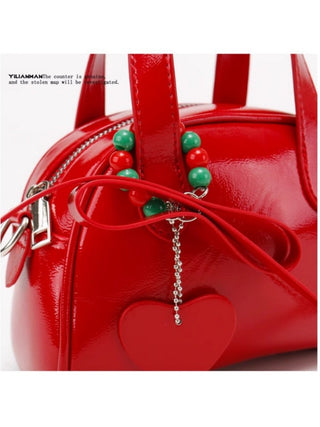 red bridal bag