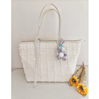 plaid canvas tote