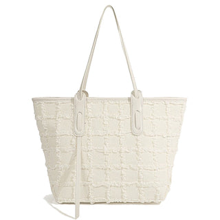 plaid canvas tote