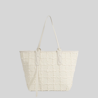 plaid canvas tote