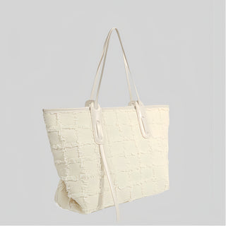 plaid canvas tote