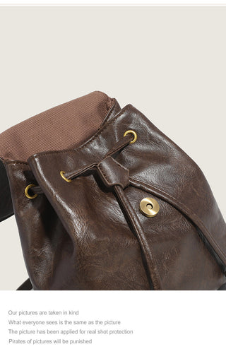 brown retro backpack