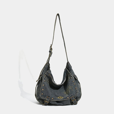 washed denim tote