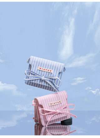striped bow bag