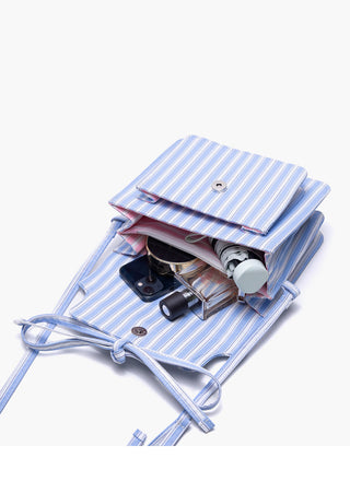 striped bow bag