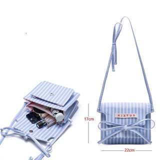 striped bow bag