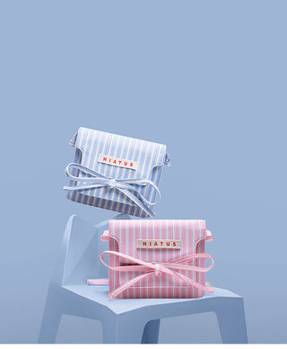 striped bow bag