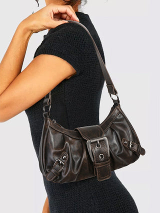 Y2K red eather Shoulder bag