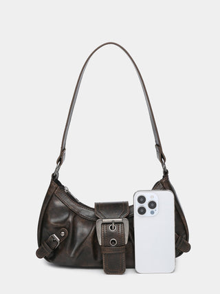Y2K red eather Shoulder bag