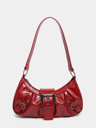 Y2K red eather Shoulder bag