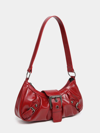 Y2K red eather Shoulder bag