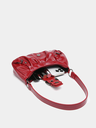 Y2K red eather Shoulder bag