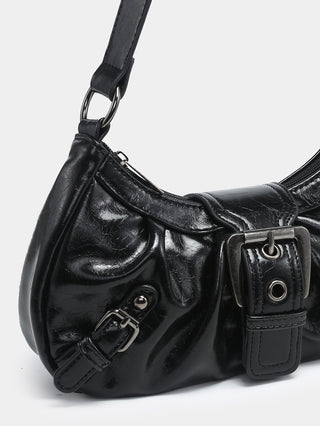 Y2K red eather Shoulder bag