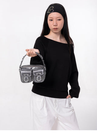 silver flip bag