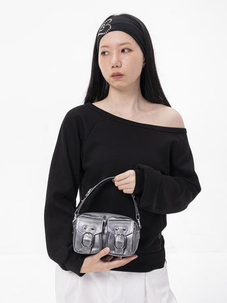 silver flip bag