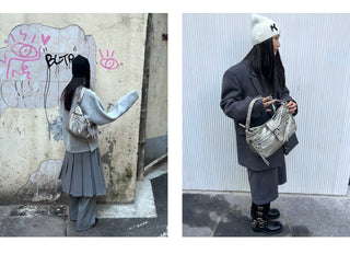 silver motorcycle bag
