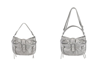 silver motorcycle bag