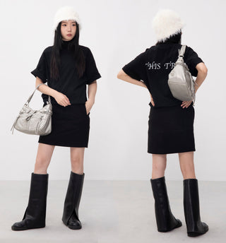 silver motorcycle bag