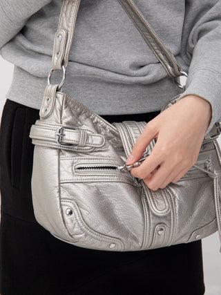 silver motorcycle bag