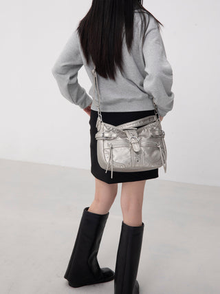 silver motorcycle bag