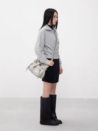 silver motorcycle bag