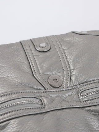 silver motorcycle bag