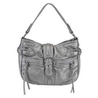 silver motorcycle bag