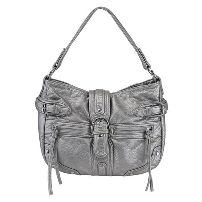 silver motorcycle bag
